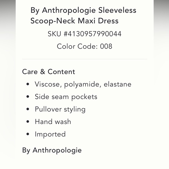 Anthropologie NWT Sleeveless Scoop-Neck Maxi Dress size L - Picture 5 of 11